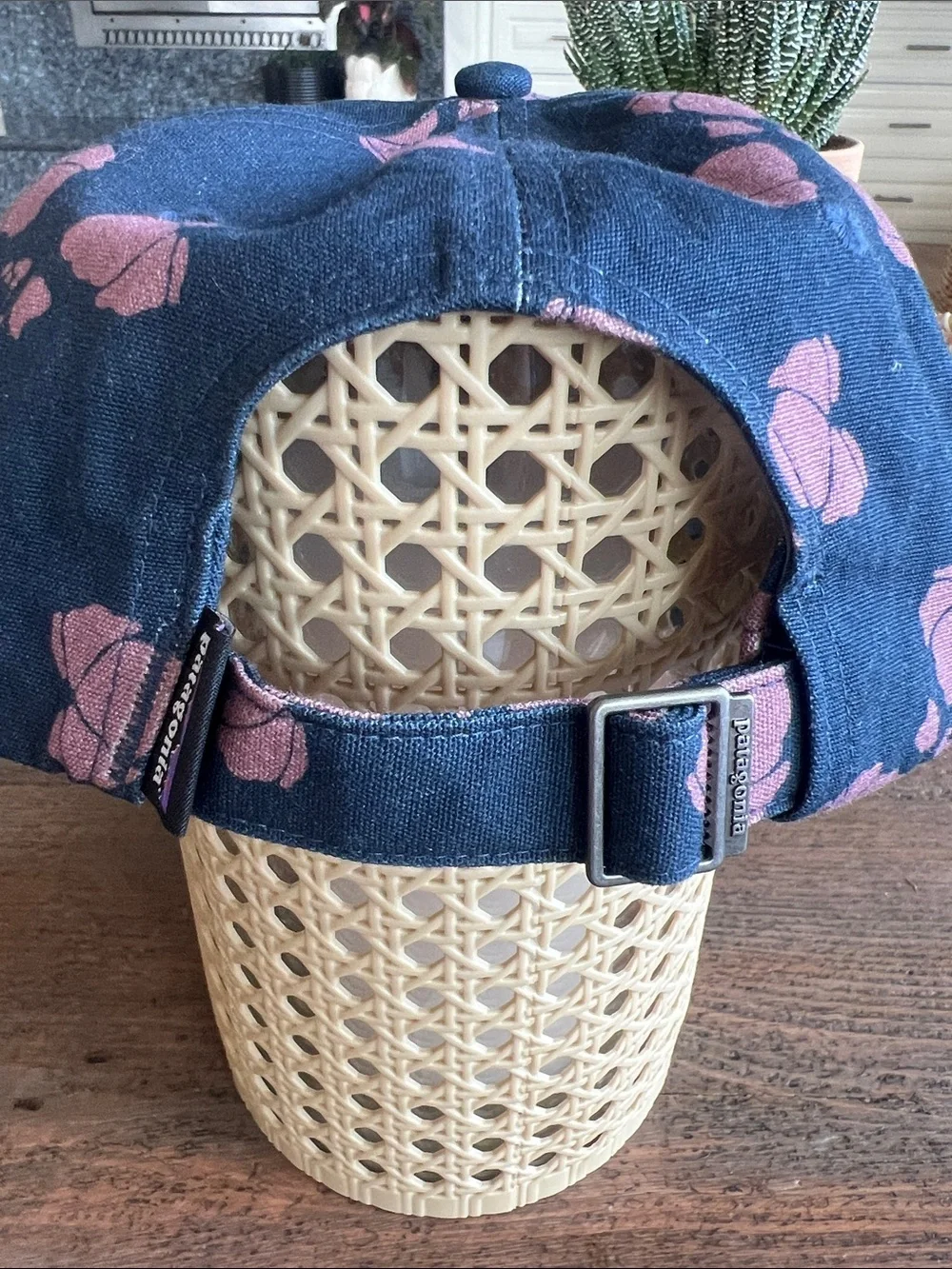 Patagonia womens Navy Hat with Pink Floral Print